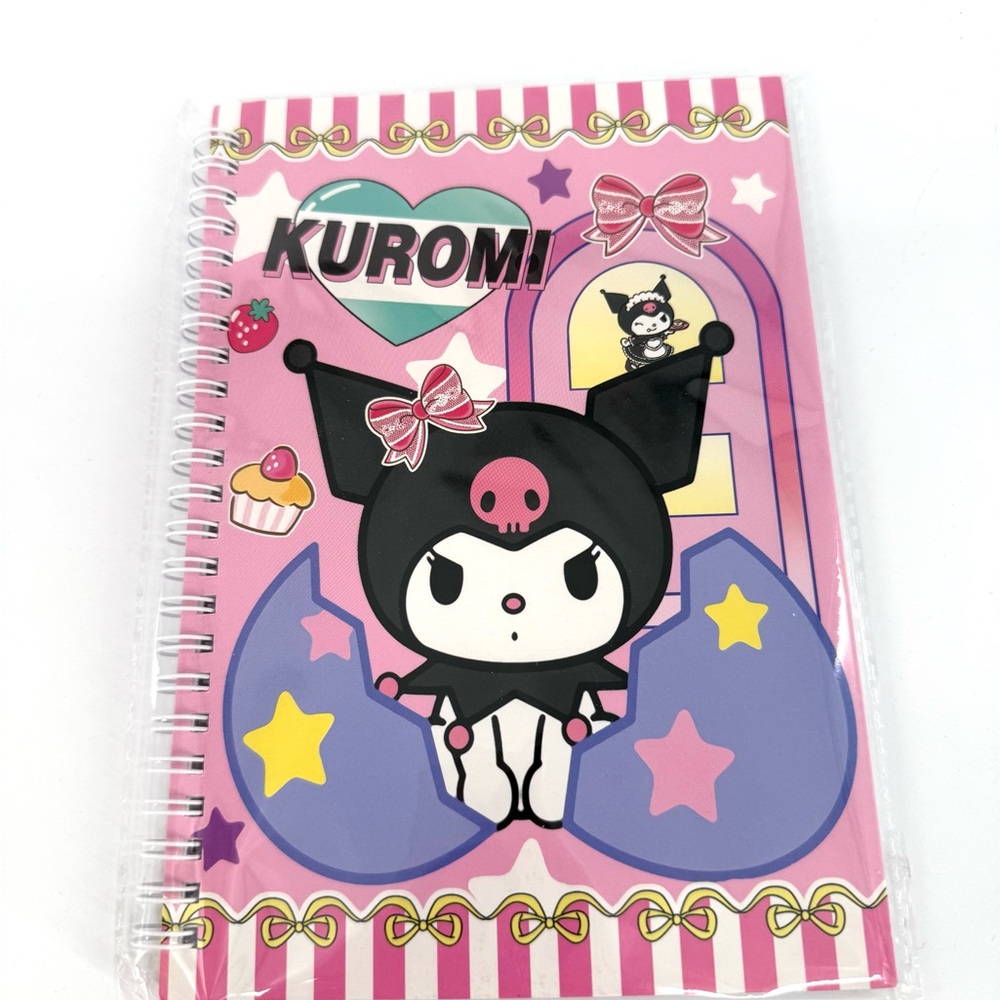 Kuromi Spiral Notebook - Pink and Black